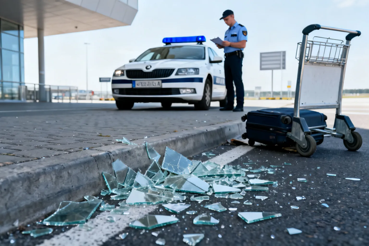 Zniszczenie mienia na lotnisku w Gdańsku — 47-latek usłyszał zarzut