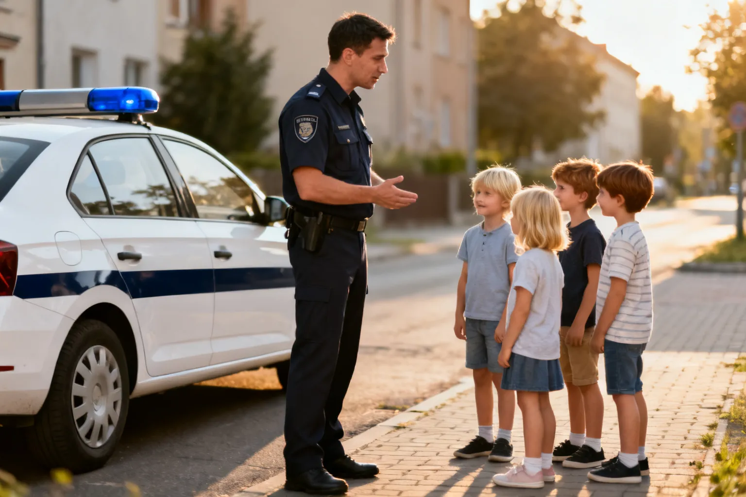 Policjant rozmawiał z przedszkolakami o odblaskach w Gdańsku